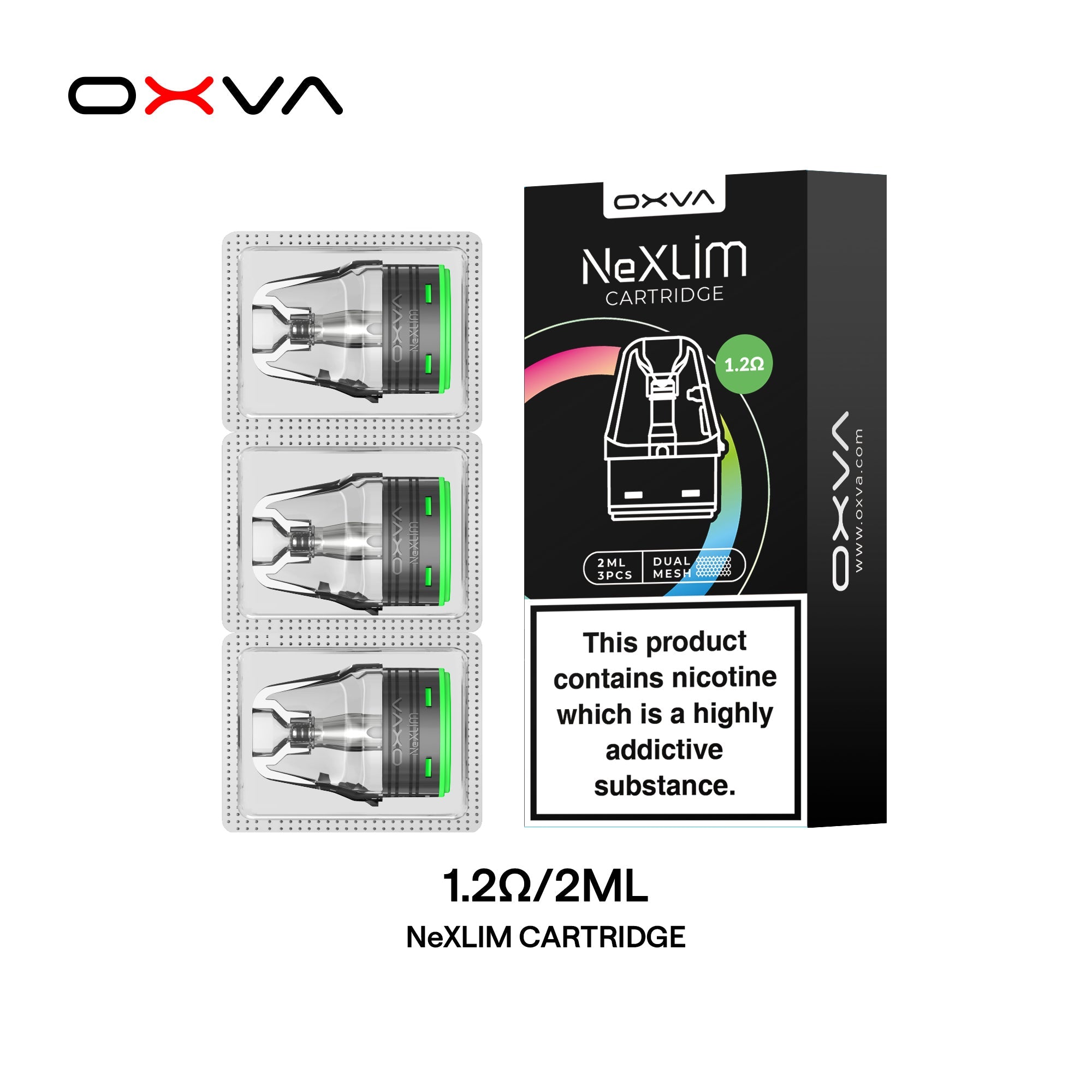 OXVA NeXLIM Refillable Replacement Pods 1.2Ω 2ml (Pack of 3)