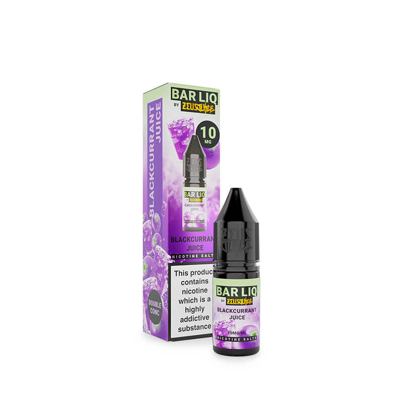 Zeus Bar Liq Blackcurrant Juice 10mg nic salt e-liquid 10ml bottle