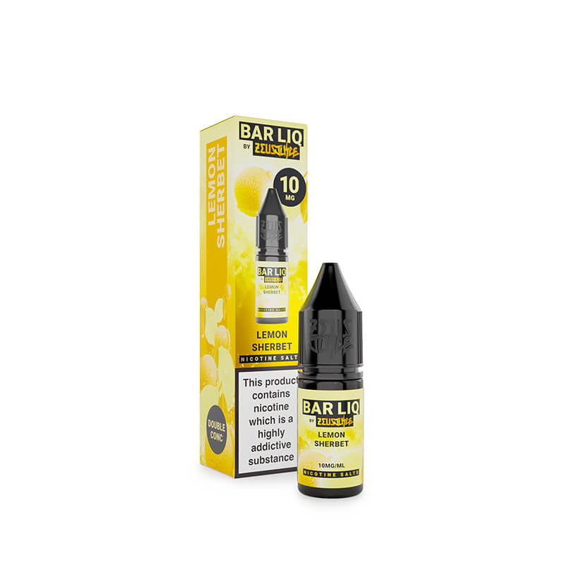 Zeus Bar Liq Lemon Sherbet 10mg nic salt e-liquid 10ml bottle