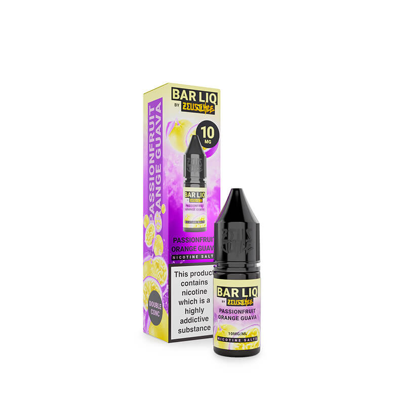 Zeus Bar Liq Passionfruit Orange Guava 10mg nic salt e-liquid 10ml bottle