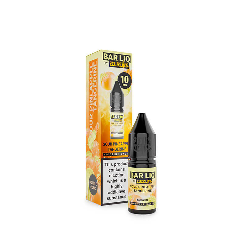 Zeus Bar Liq Sour Pineapple Tangerine 10mg nic salt e-liquid 10ml bottle