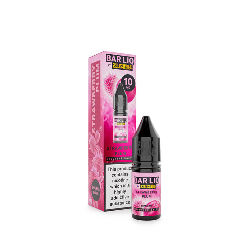 Zeus Bar Liq Strawberry Plum 10mg nic salt e-liquid 10ml bottle