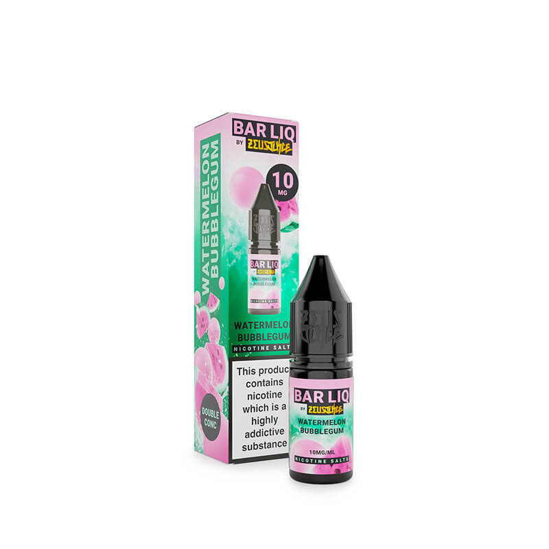 Zeus Bar Liq Watermelon Bubblegum 10mg nic salt e-liquid 10ml bottle