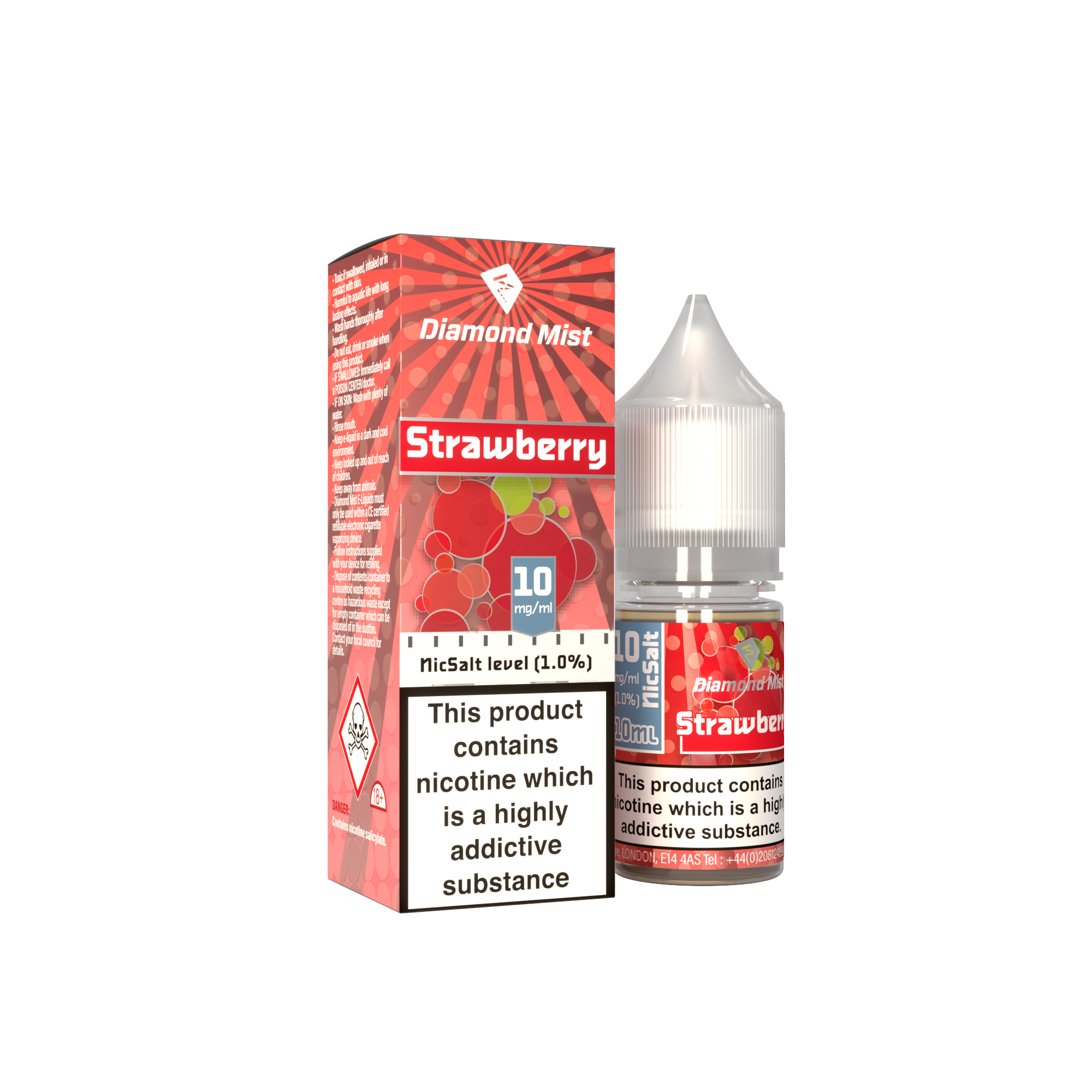 Diamond Mist Strawberry Nic Salt E-Liquid 10ml
