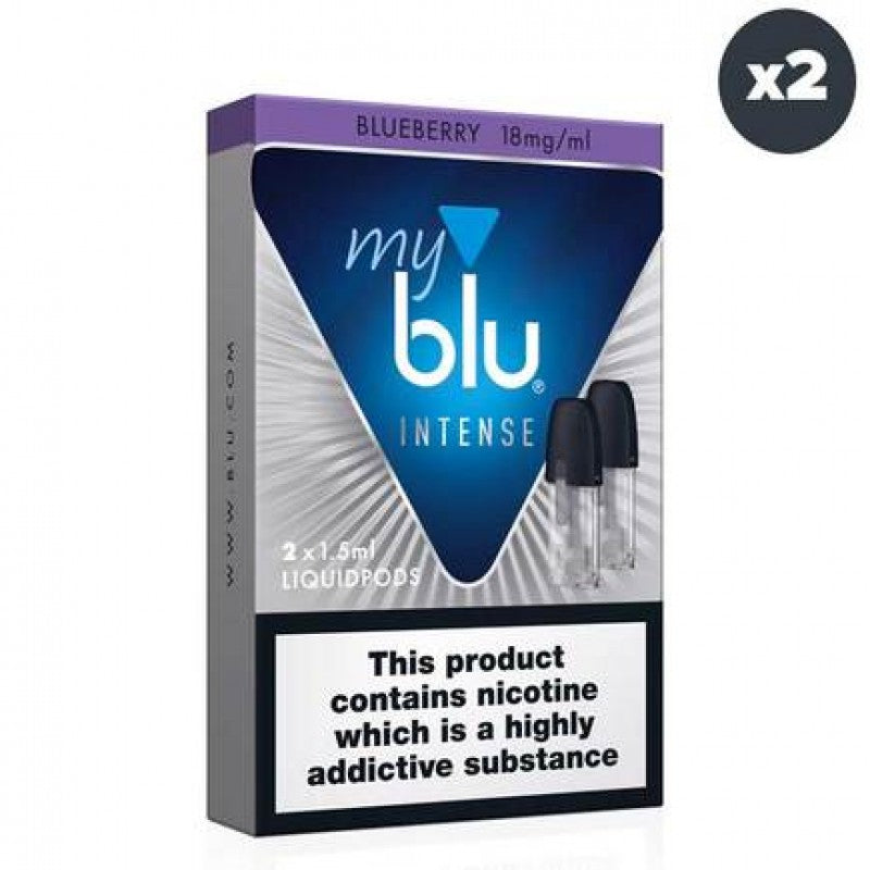 myblu Intense Blueberry Prefilled Pods 18mg 1.5ml (Pack of 2) sealed product pack
