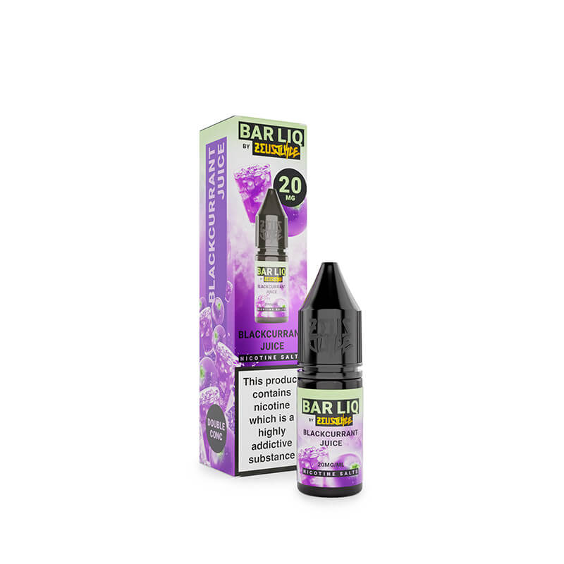 Zeus Bar Liq Blackcurrant Juice 20mg nic salt e-liquid 10ml bottle
