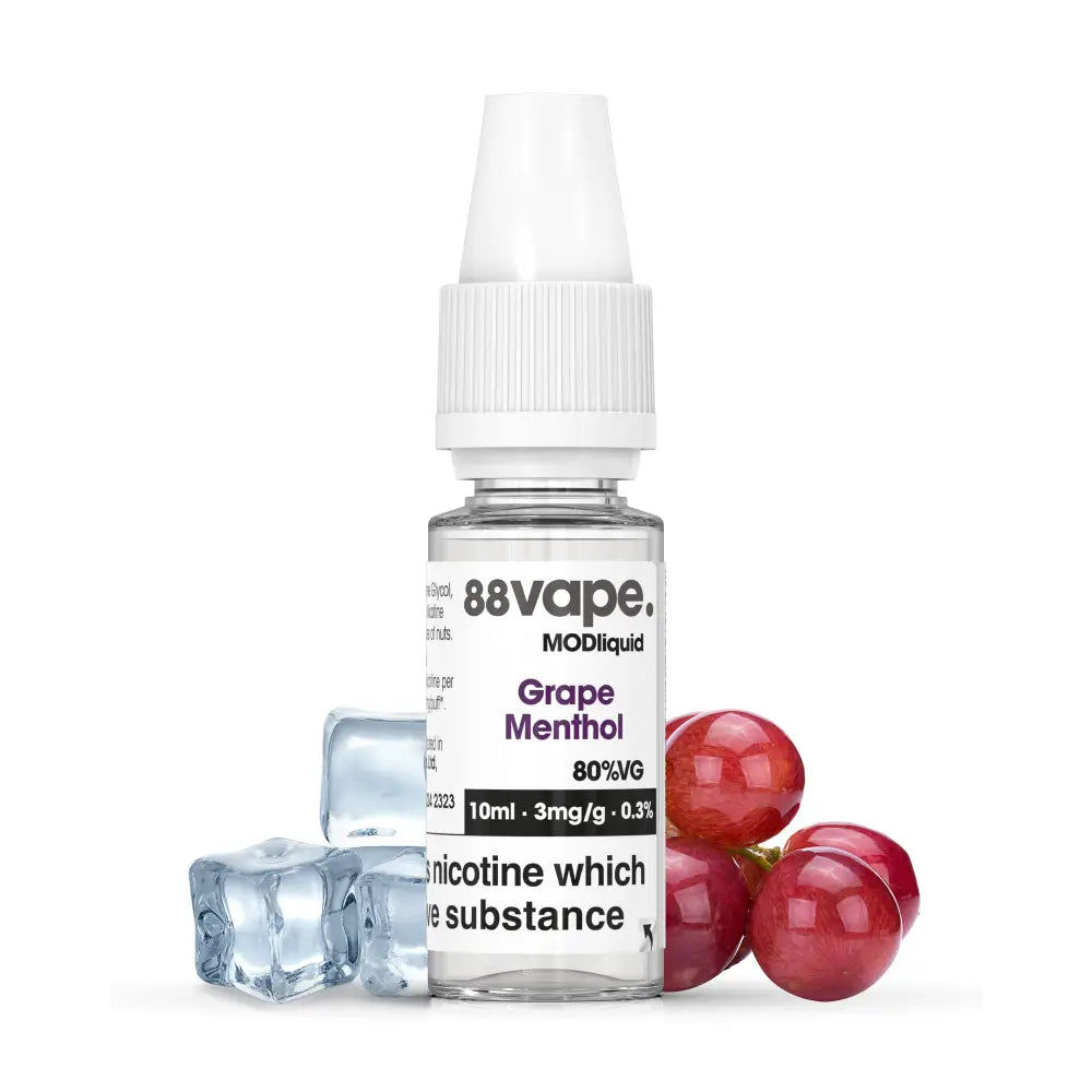 88Vape Grape Menthol 80VG E-Liquid 3 x 10ml – 3mg; official bottle image
