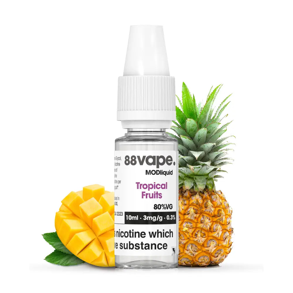 88Vape Tropical Fruits 80VG E-Liquid 3 x 10ml – 3mg; official bottle image