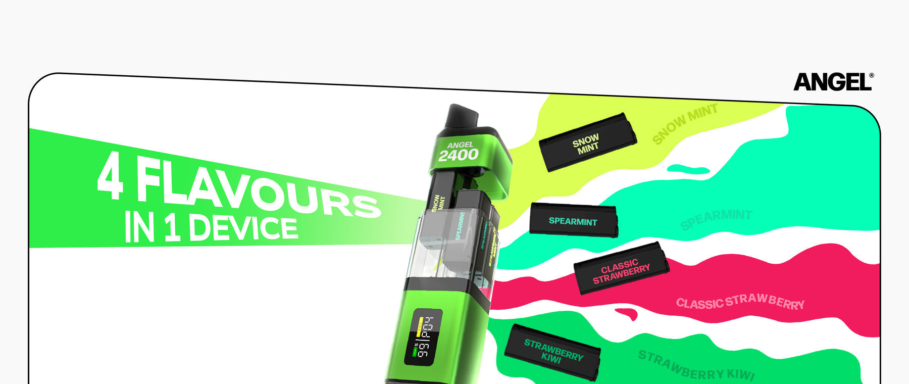 Vapes Bars Angel 2400 4-in-1 Reusable Prefilled Pod Kit - 20mg