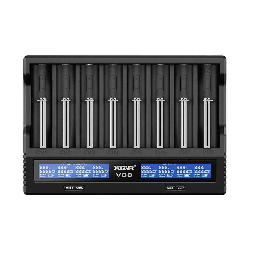 XTAR VC8 eight-bay 18650 and 21700 smart battery charger