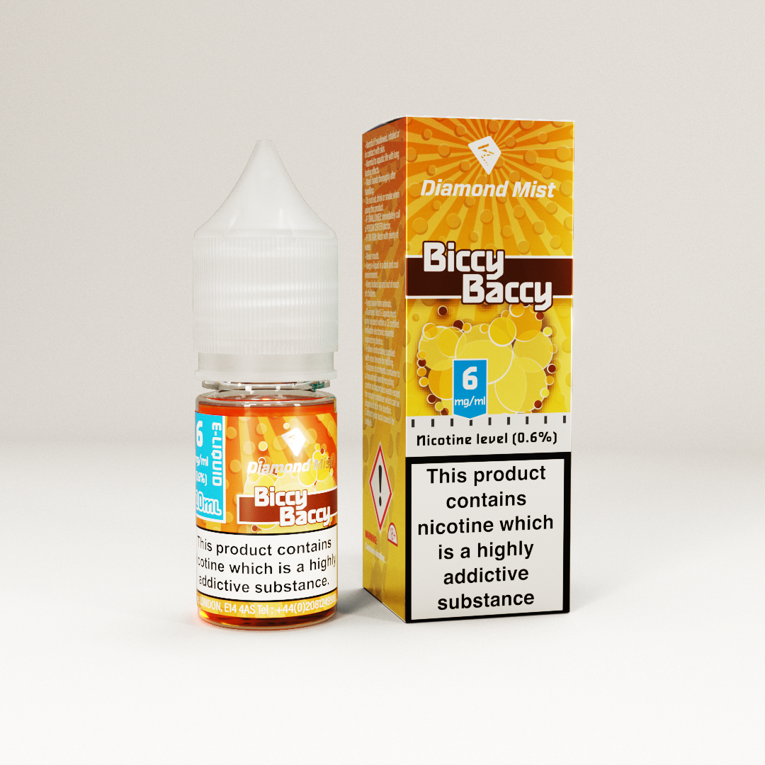 Diamond Mist Biccy Baccy e-liquid 10ml 6mg bottle