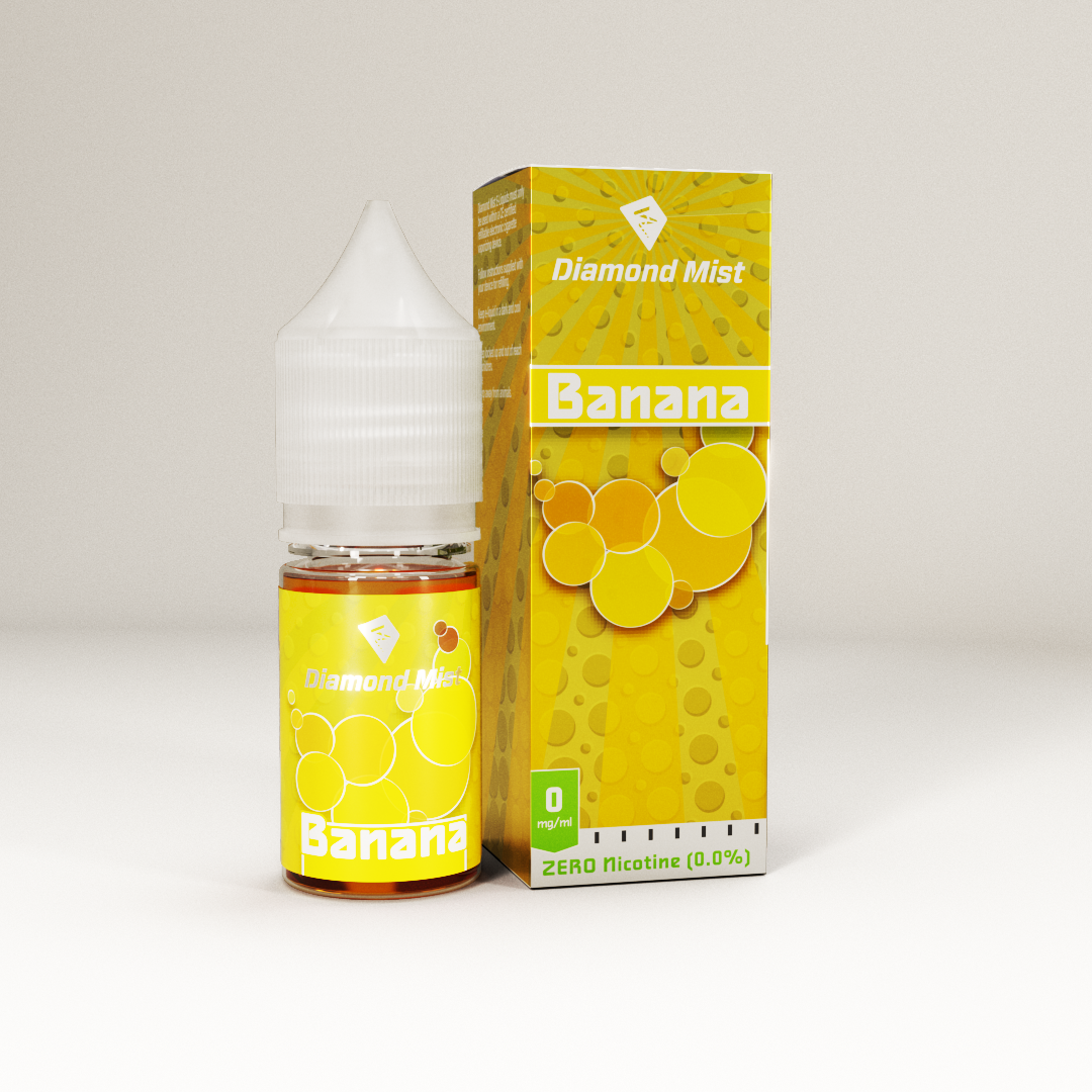 Diamond Mist Banana e-liquid 10ml 0mg bottle