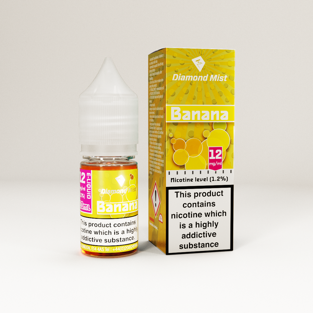 Diamond Mist Banana e-liquid 10ml 12mg bottle