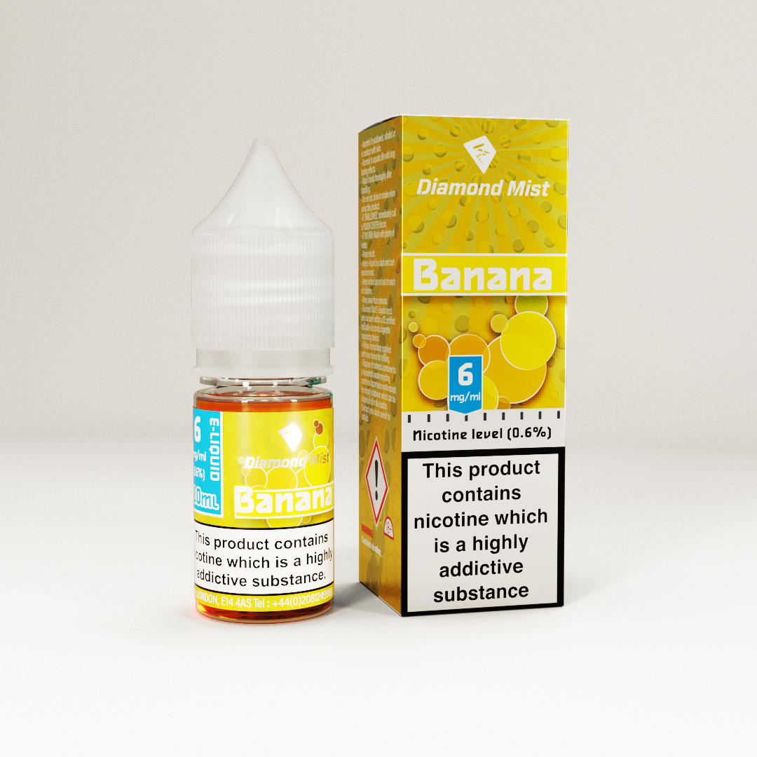 Diamond Mist Banana e-liquid 10ml 6mg bottle
