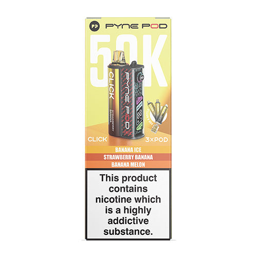 Pyne Pod Click 50K Banana Edition prefilled pod vape kit box – 20mg