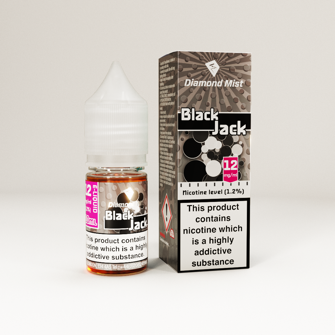 Diamond Mist Black Jack e-liquid 10ml 12mg bottle
