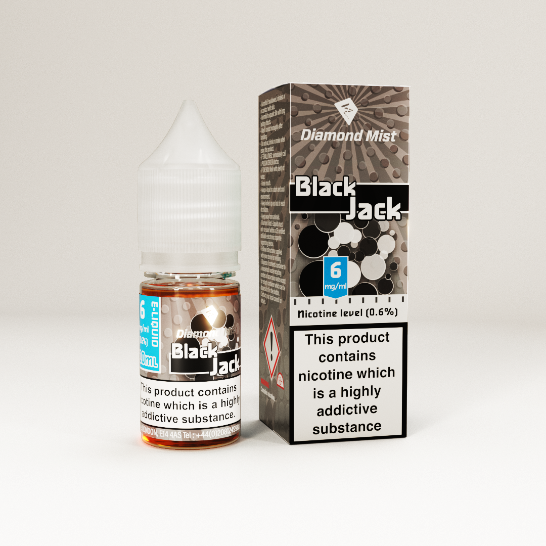 Diamond Mist Black Jack e-liquid 10ml 6mg bottle