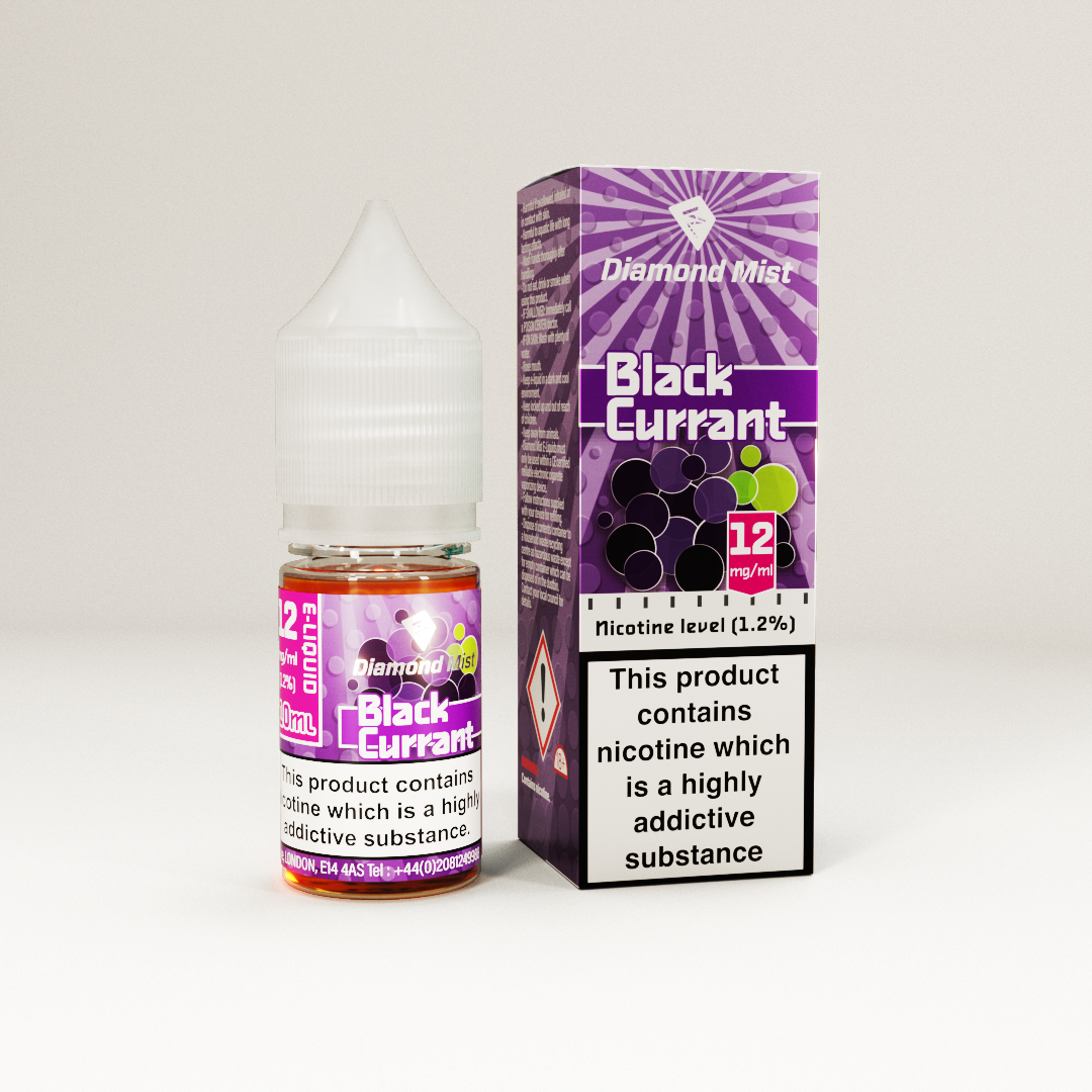 Diamond Mist Blackcurrant e-liquid 10ml 12mg bottle