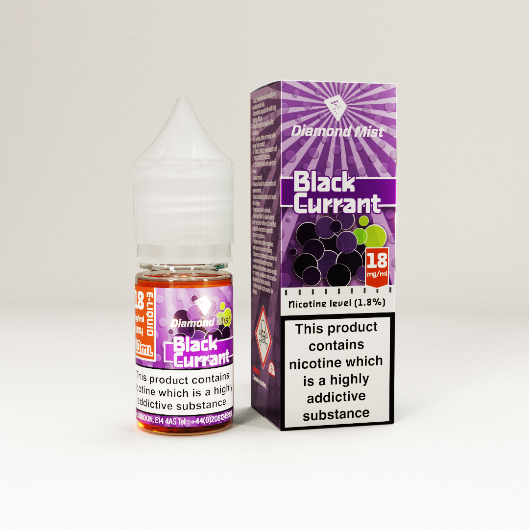 Diamond Mist Blackcurrant e-liquid 10ml 18mg bottle