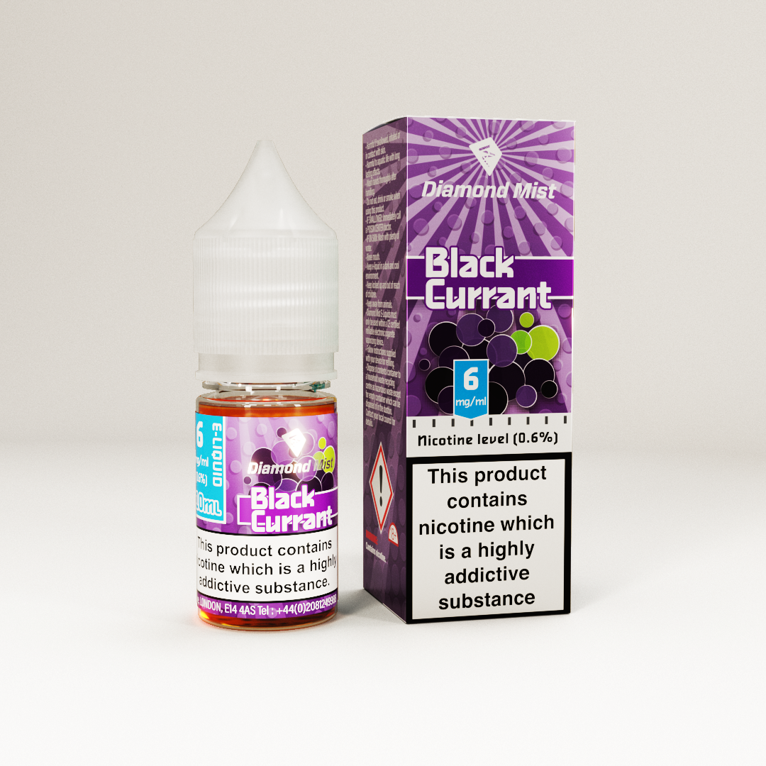 Diamond Mist Blackcurrant e-liquid 10ml 6mg bottle
