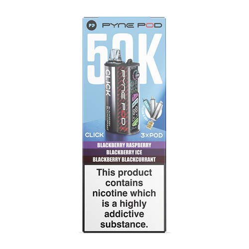Pyne Pod Click 50K Blackberry Edition prefilled pod vape kit box – 20mg
