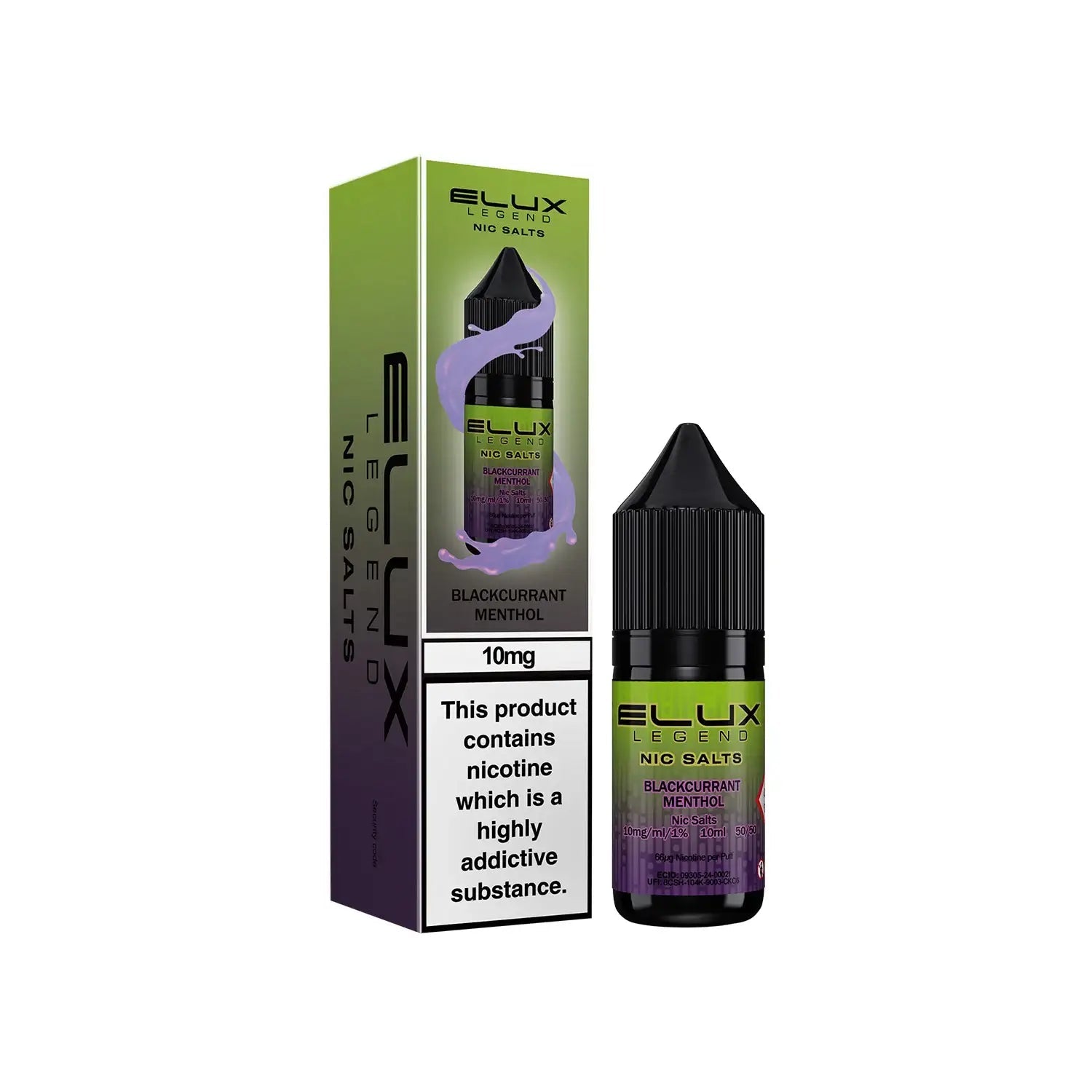 ELUX Legend Blackcurrant Menthol 10mg nic salt e-liquid 10ml