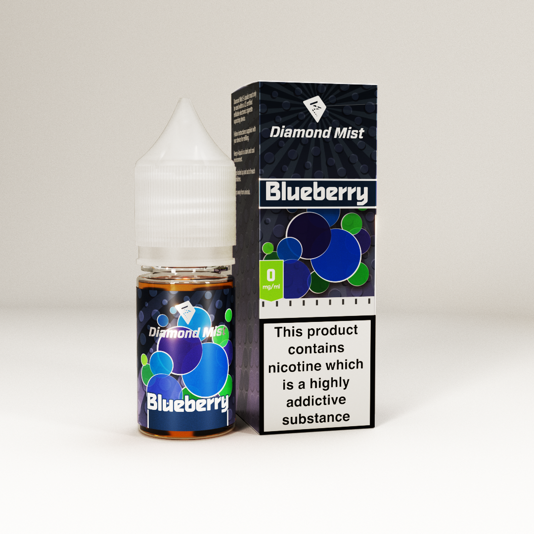 Diamond Mist Blueberry e-liquid 10ml 0mg bottle
