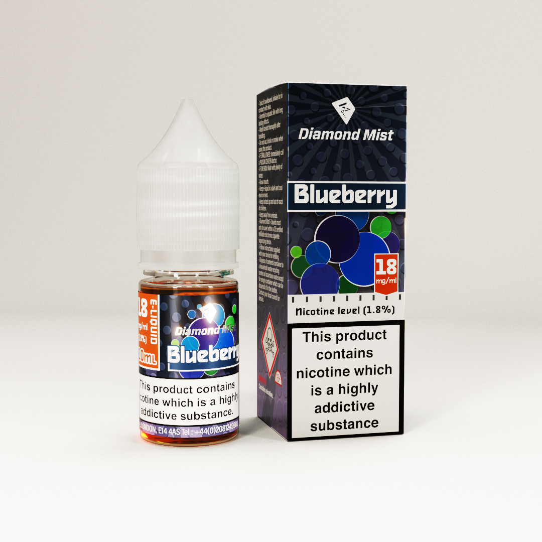 Diamond Mist Blueberry e-liquid 10ml 18mg bottle