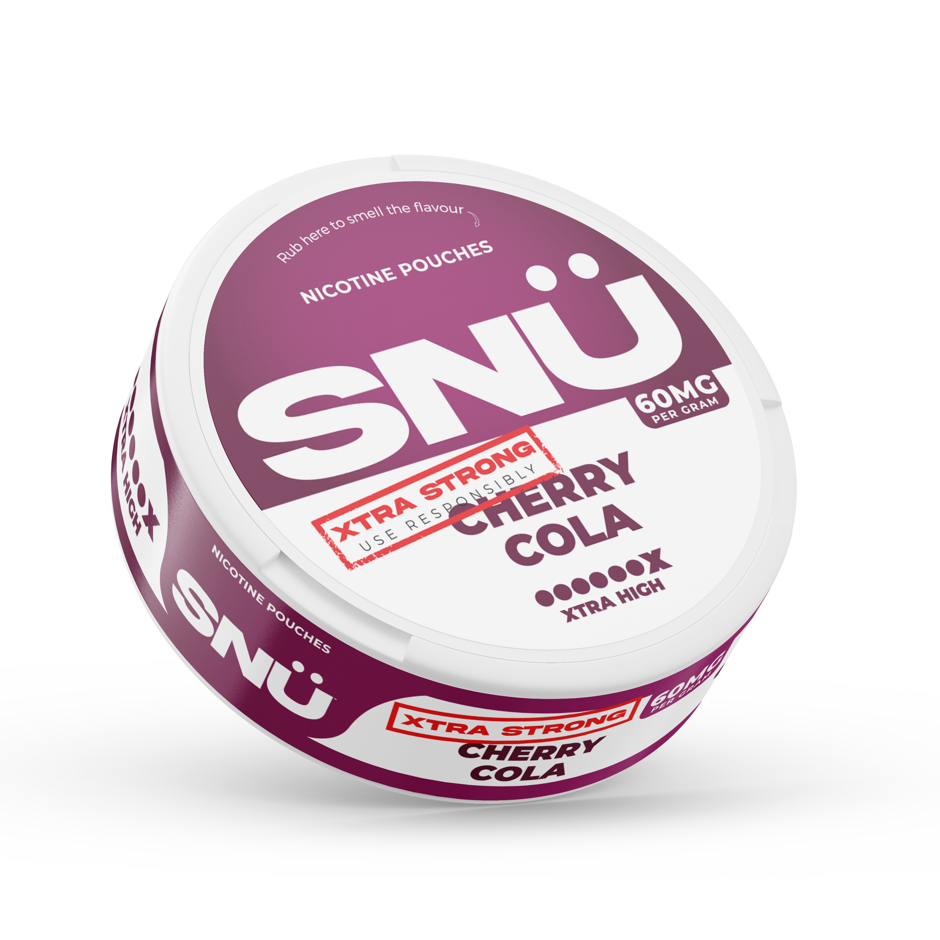 SNU Cherry Cola Nicotine Pouches – Xtra High – 60mg/g (45mg per pouch) – 20 pouches