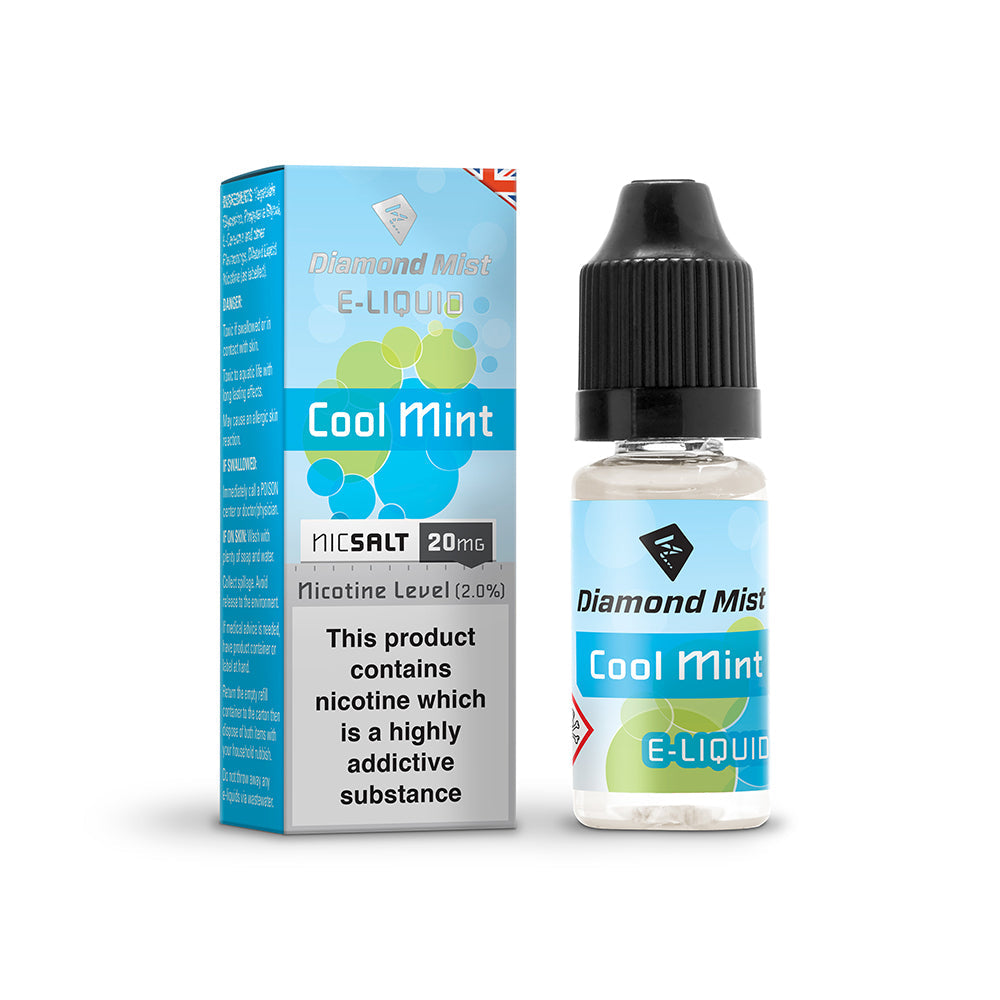 Diamond Mist Cool Mint nic salt e-liquid 10ml 20mg bottle