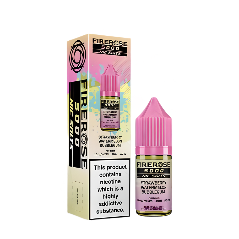 ELUX Fire Rose 5000 Strawberry Watermelon Bubblegum Nic Salt E-Liquid 10ml 🔥 CLEARANCE 6 for £10 🔥