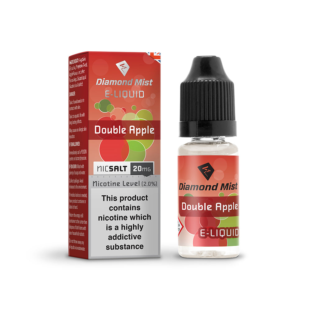 Diamond Mist Double Apple nic salt e-liquid 10ml 20mg bottle