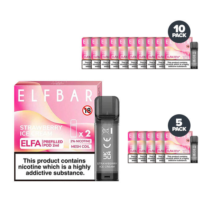 Elf Bar Elfa Pre-Filled Pods (2 Pack) - Strawberry Ice Cream