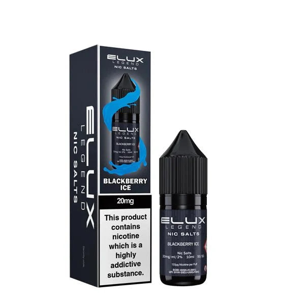 ELUX Legend Blackberry Ice 10ml nicotine salt e-liquid bottle and packaging