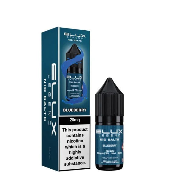 ELUX Legend Blueberry 10ml nicotine salt e-liquid bottle and packaging