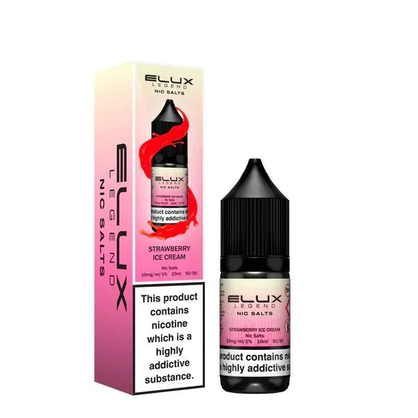 ELUX Legend Strawberry Ice Cream Nic Salt E-Liquid 10ml 🔥 CLEARANCE 10 for £12 🔥