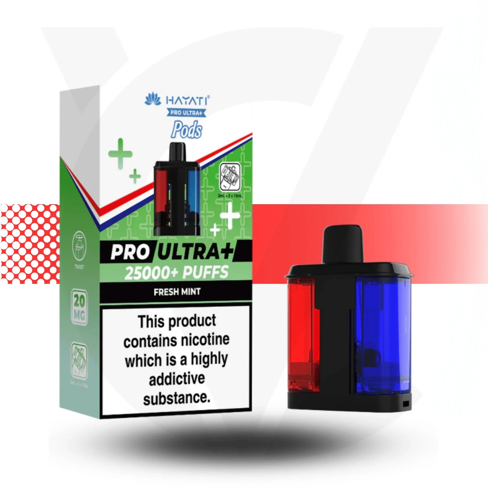 Hayati Pro Ultra Plus 25000 Fresh Mint prefilled pods 20mg