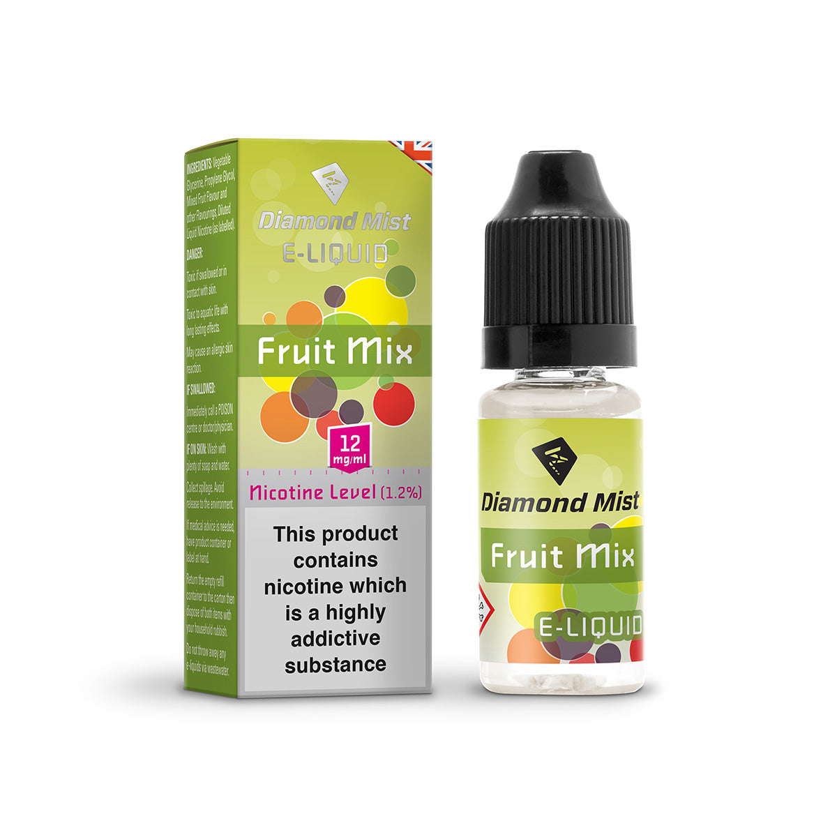 Diamond Mist Fruit Mix e-liquid 10ml 12mg bottle