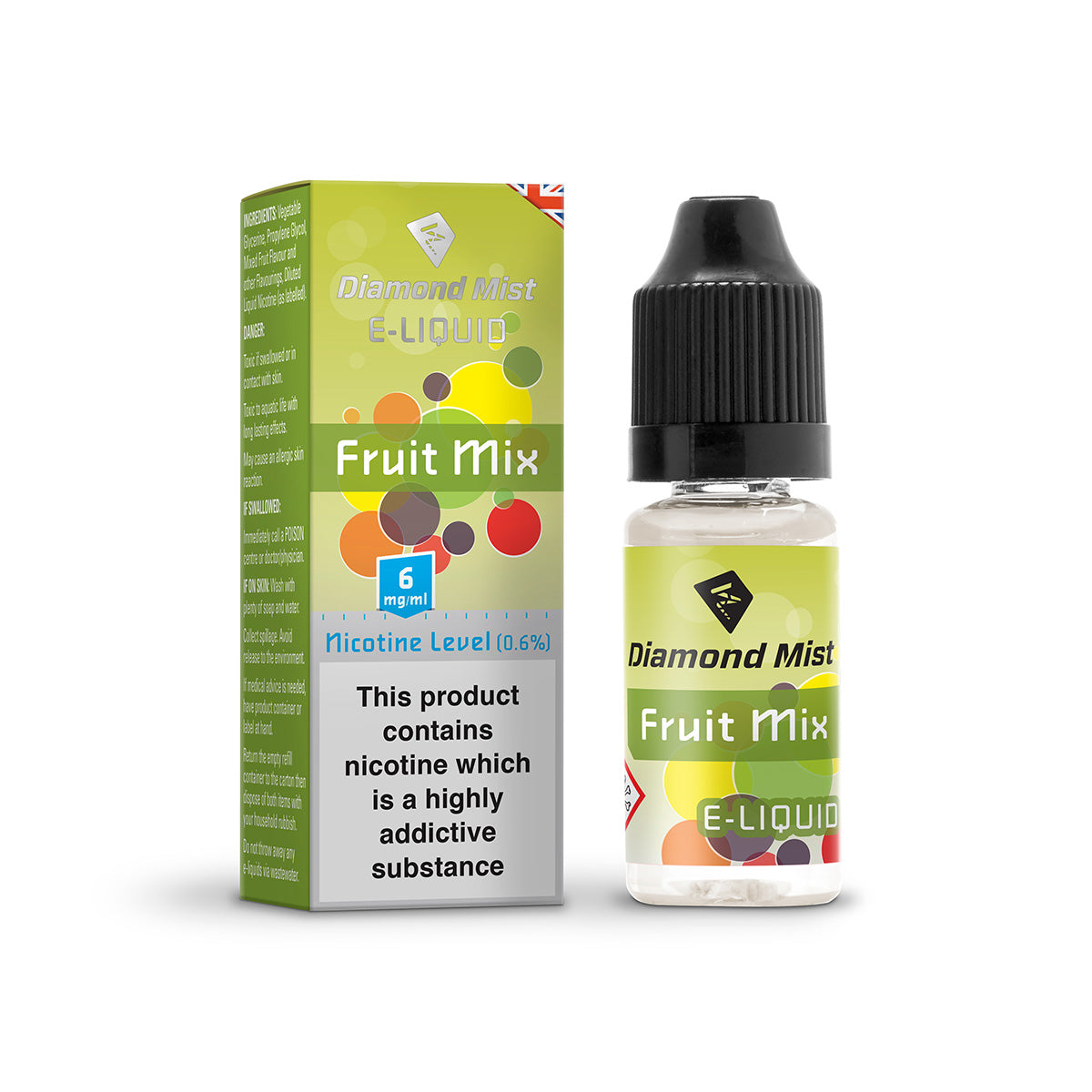 Diamond Mist Fruit Mix e-liquid 10ml 6mg bottle