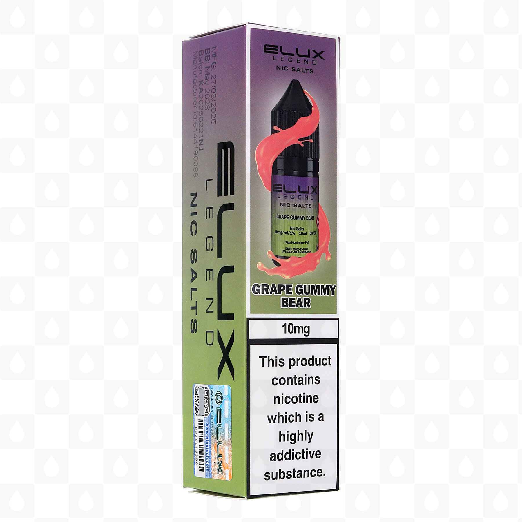 ELUX Legend Grape Gummy Bear 10mg nic salt e-liquid 10ml