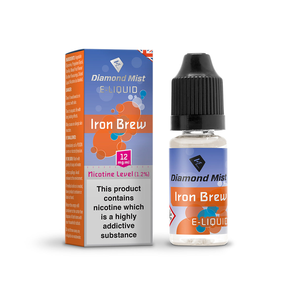 Diamond Mist Iron Brew e-liquid 10ml 12mg bottle
