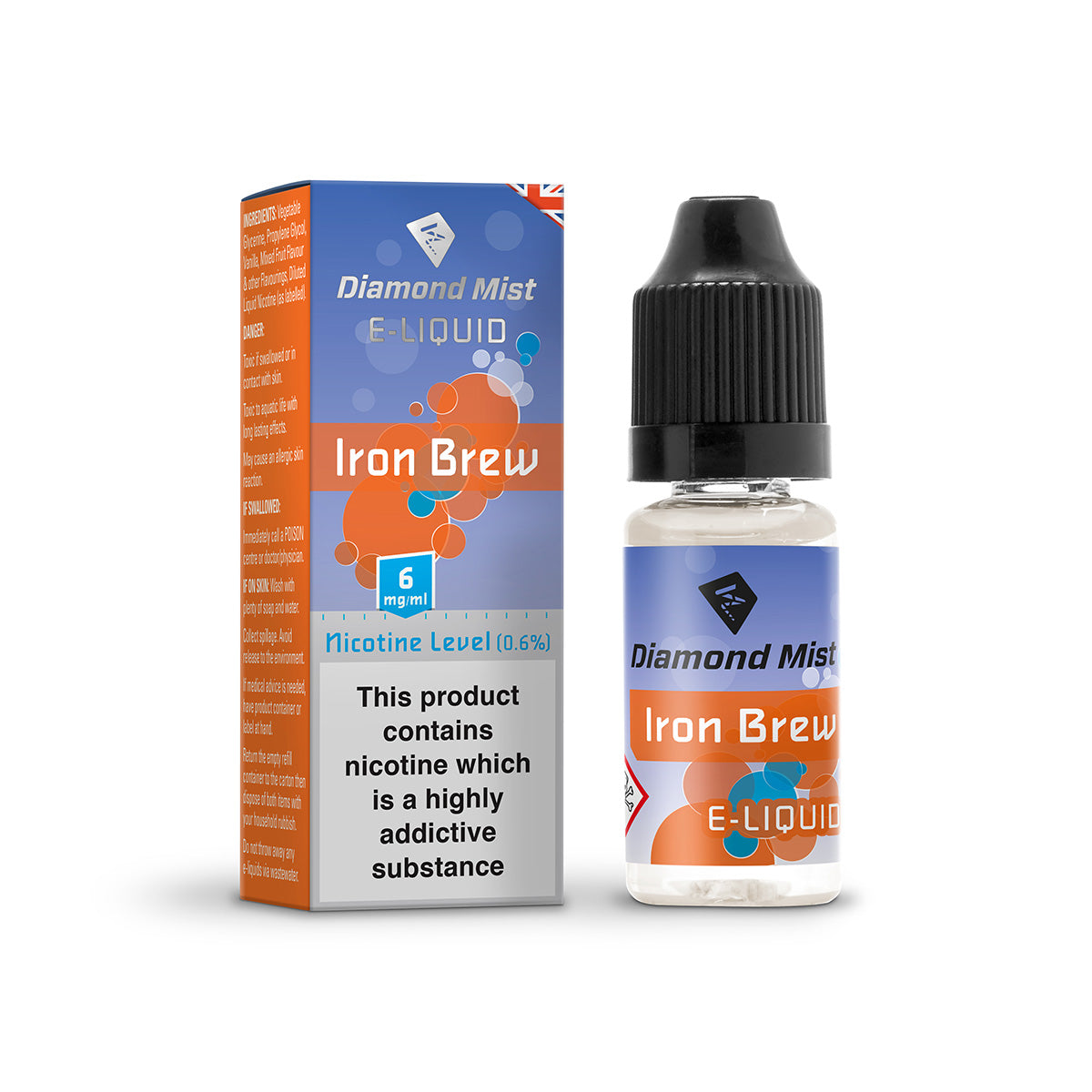 Diamond Mist Iron Brew e-liquid 10ml 6mg bottle