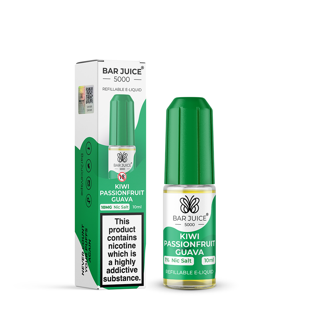Bar Juice 5000, Kiwi Passion Fruit Guava, Quality Nic Salt, 10mg