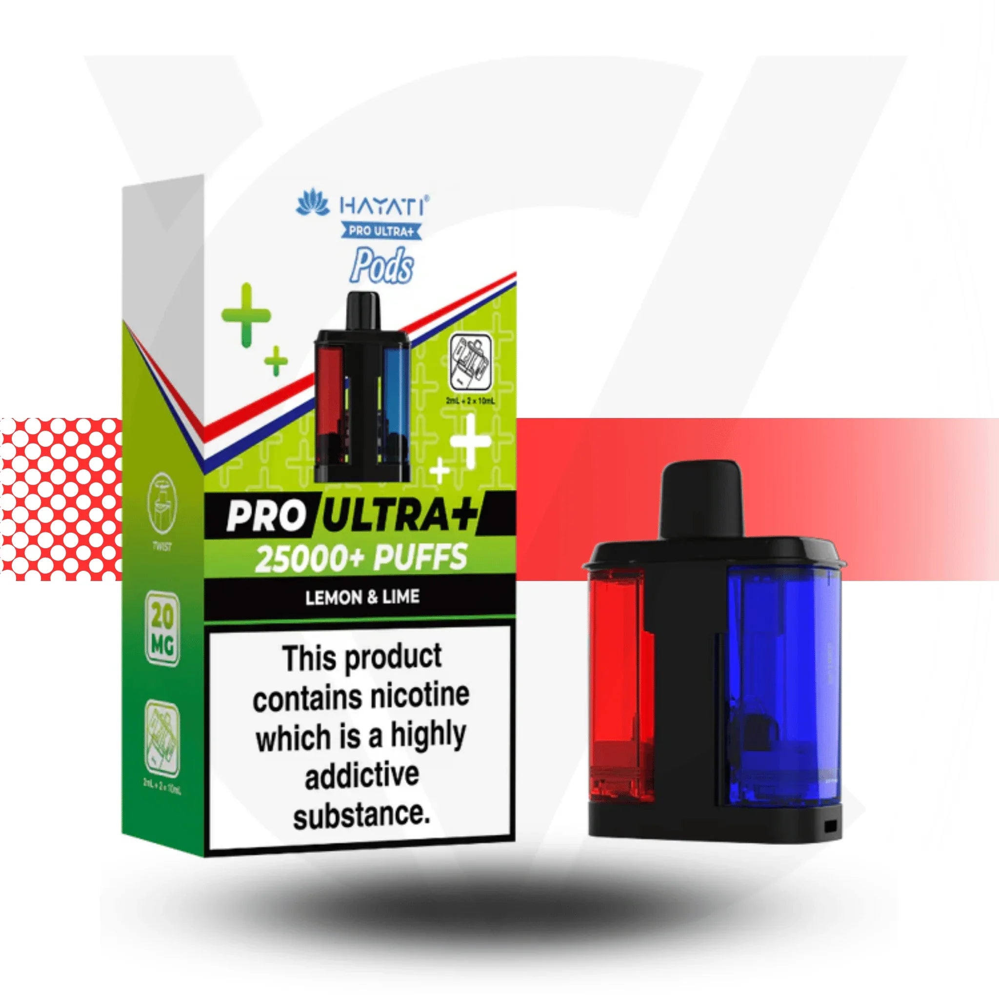 Hayati Pro Ultra Plus 25000 Lemon & Lime prefilled pods 20mg