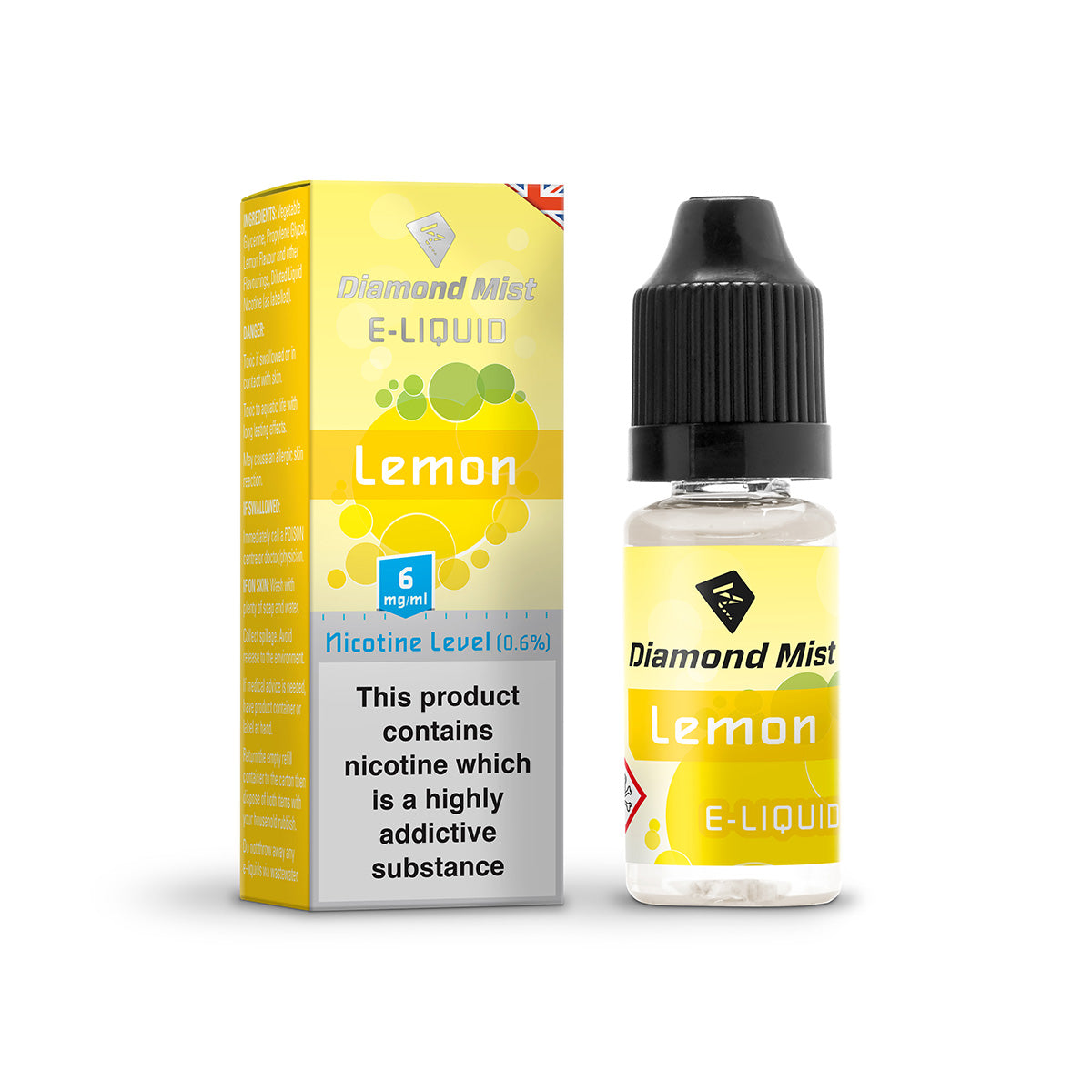 Diamond Mist Lemon e-liquid 10ml 6mg bottle