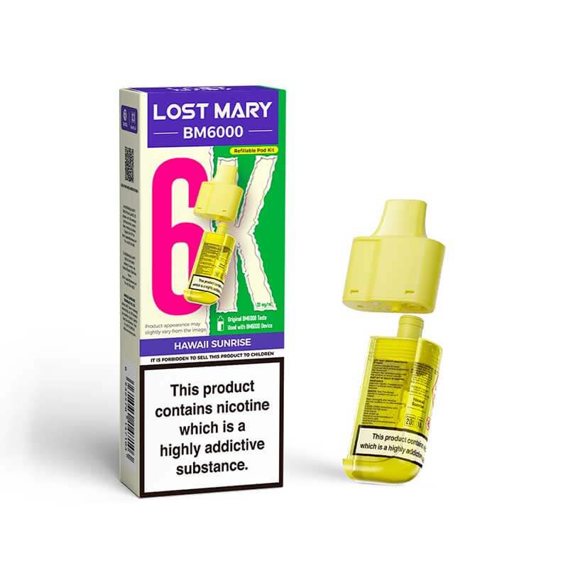 Lost Mary BM6000 Hawaii Sunrise 20mg replacement pod and refill pack
