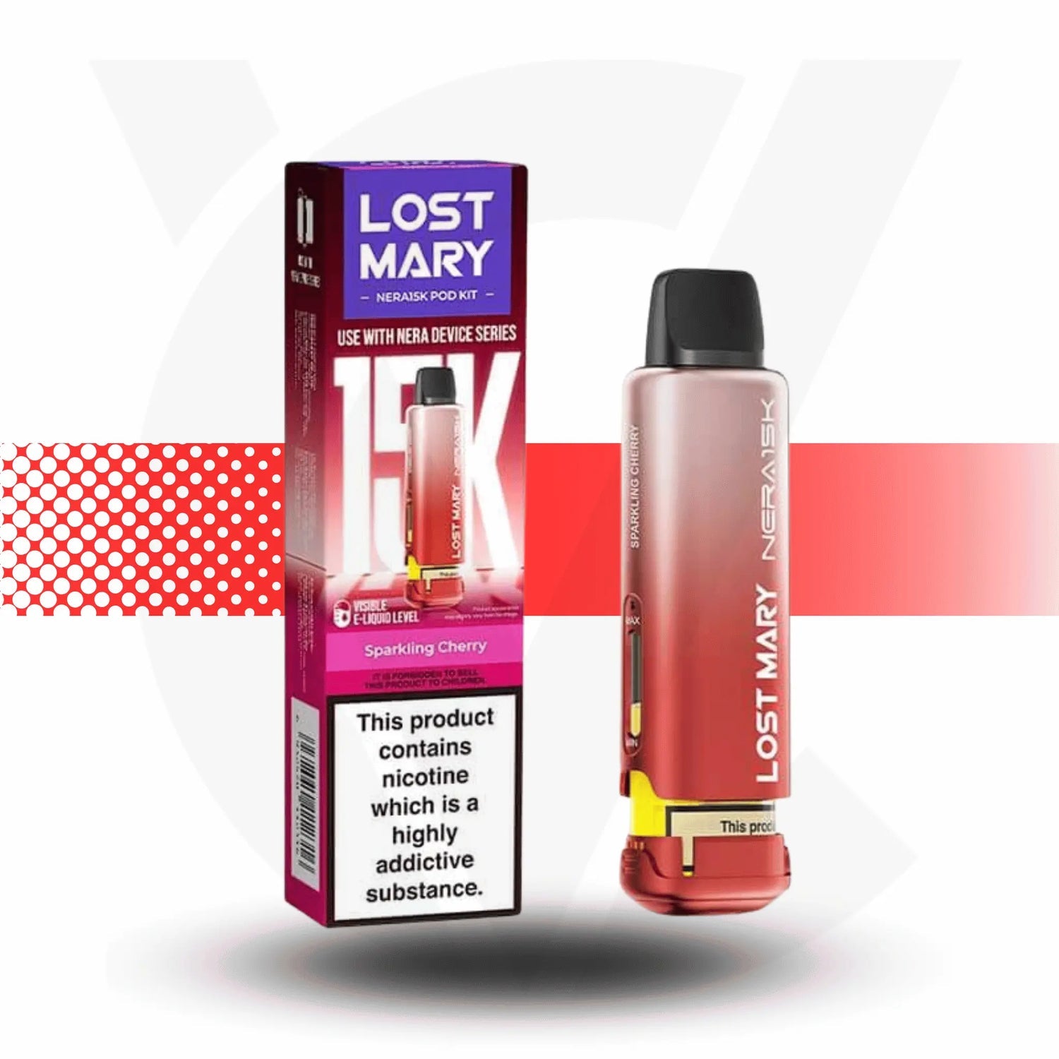 Lost Mary Nera 15K Fullview Sparkling Cherry 20mg prefilled replacement pod