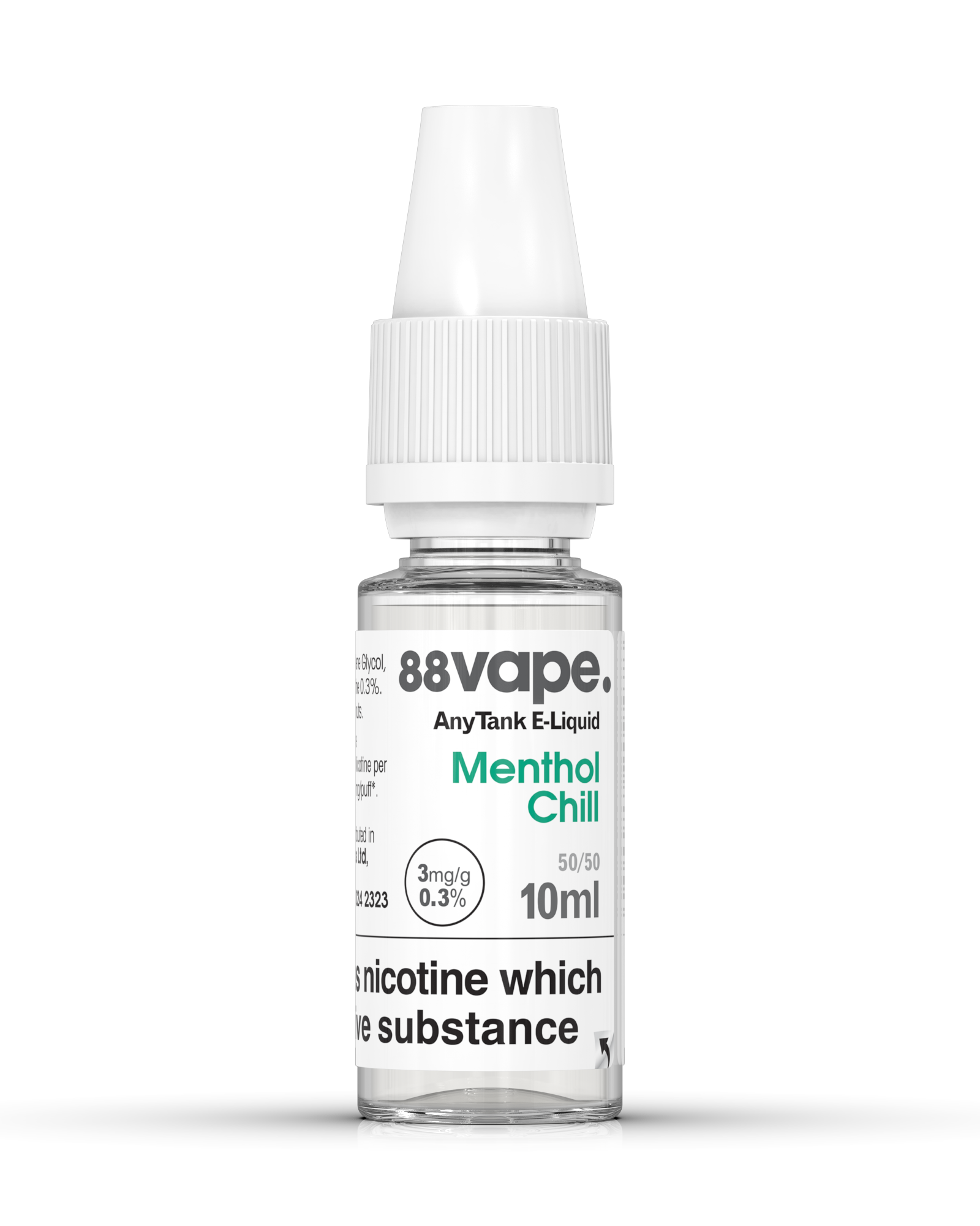 88Vape Menthol Chill E-Liquid 4 x 10ml – 3mg; official bottle image