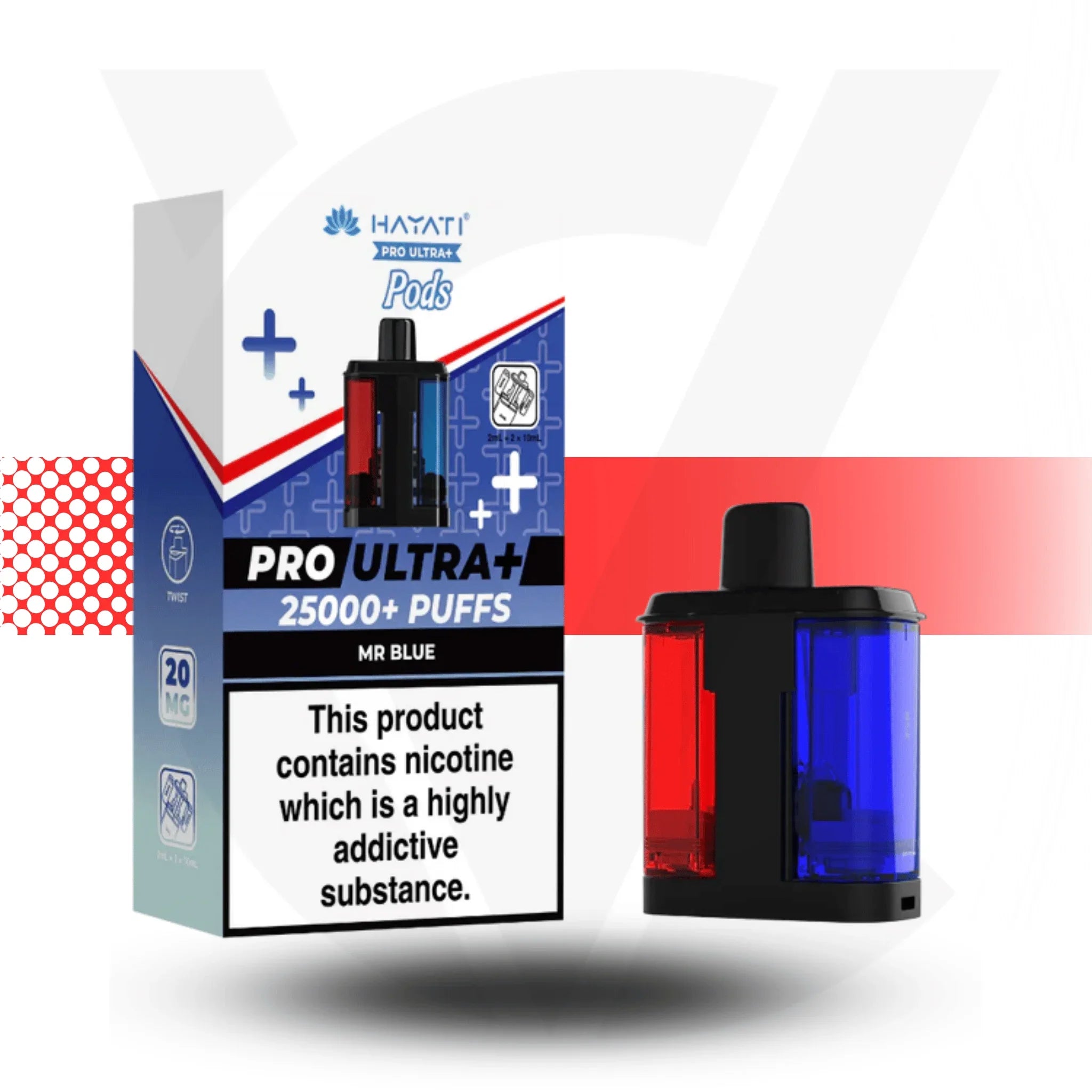 Hayati Pro Ultra Plus 25000 Mr Blue prefilled pods 20mg
