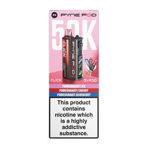 Pyne Pod Click 50K Pomegranate Edition prefilled pod vape kit box – 20mg